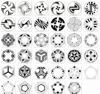 黑白几何花纹图片