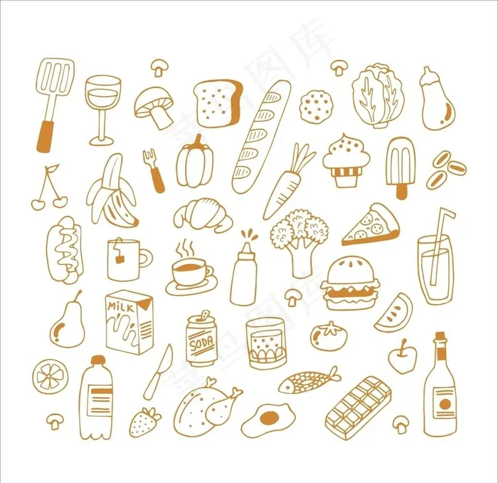 食物图标图片cdr矢量模版下载