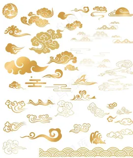 金黄色 祥云素材大全图片