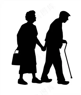 剪影老人图片