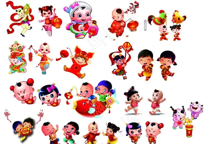 吉祥福娃图片cdr矢量模版下载
