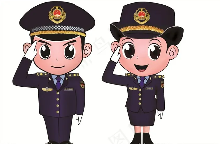 卡通城管形象图片psd模版下载