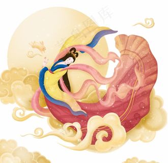 中秋嫦娥玉兔元素图片