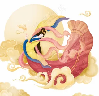 中秋嫦娥玉兔元素图片