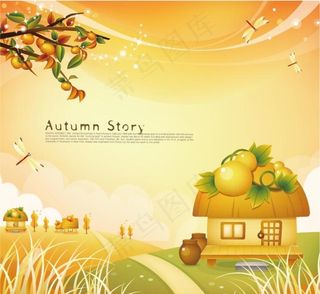 秋天故事卡通风景图片