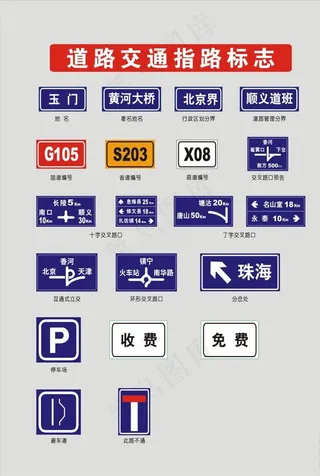 道路指路标志图片