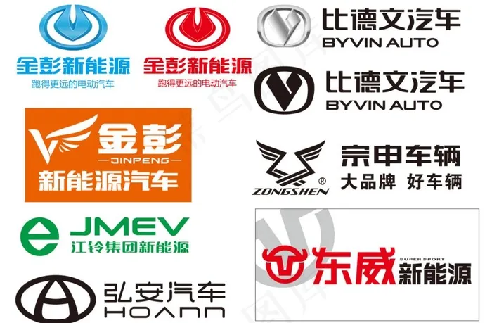新能源电动汽车logo大全图片cdr矢量模版下载