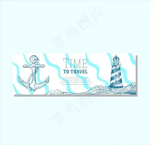 航海元素海报矢量图下载图片