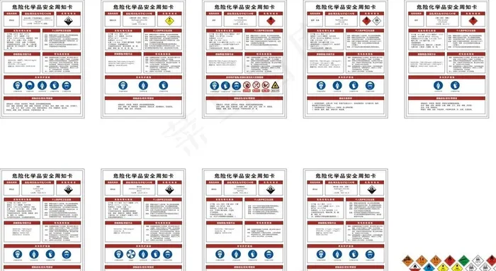 危险化学品安全周知卡图片cdr矢量模版下载