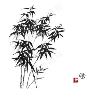 水墨竹子图片