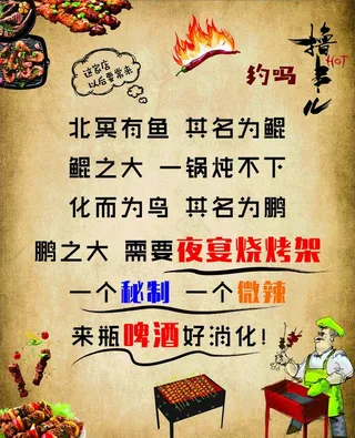 烧烤背景墙图片
