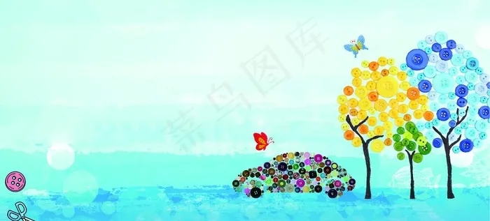 纽扣画图片psd模版下载