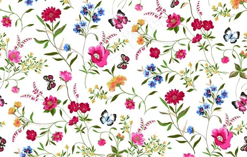 小清新 手绘 水彩碎花 矢量图图片