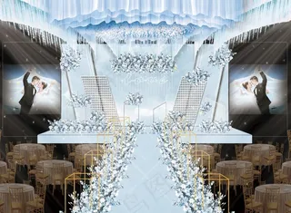 蓝色婚礼现代图片