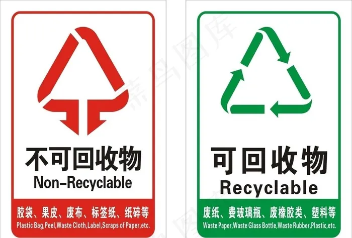 不可回收物  可回收物图片