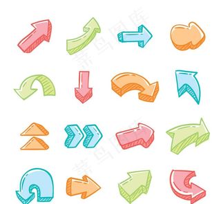 箭头 卡通 彩色 标志 矢量图图片