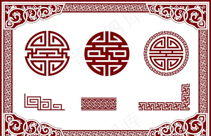 中式花纹图片psd模版下载