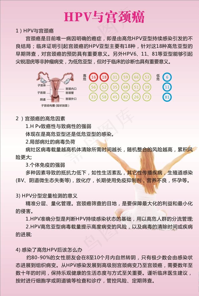 HPV与宫颈癌图片cdr矢量模版下载