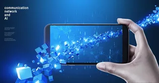 蓝色手机科技海报图片