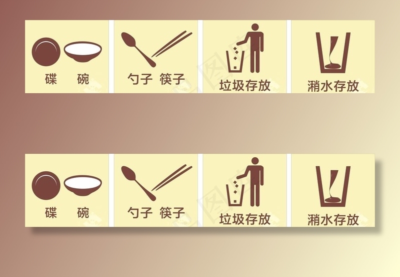 饭堂餐具分类标识牌图片cdr矢量模版下载