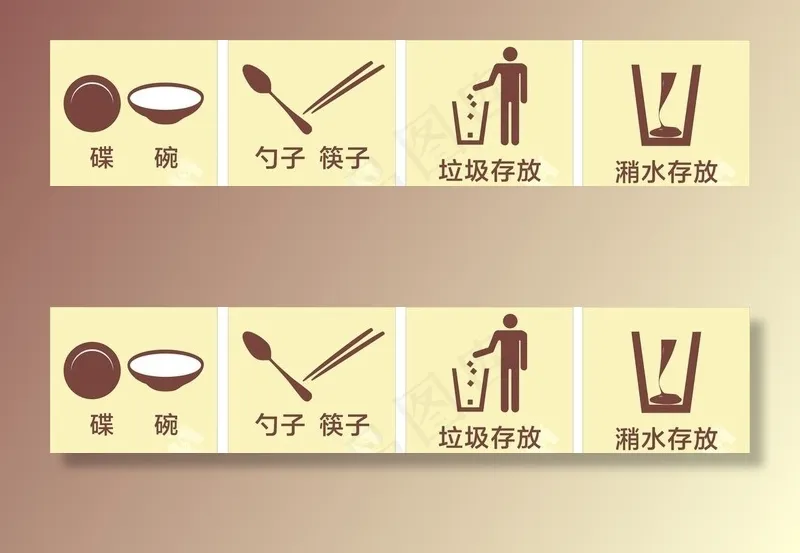 饭堂餐具分类标识牌图片cdr矢量模版下载