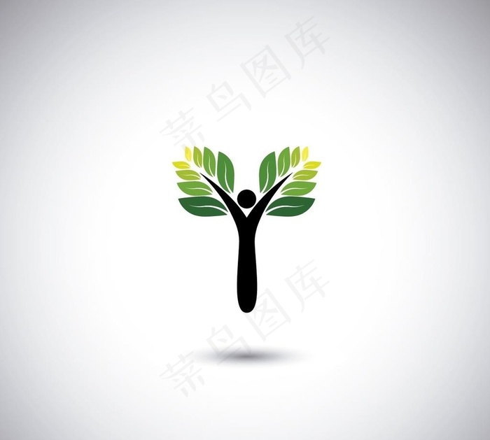 生态标志抽象树图片eps,ai矢量模版下载