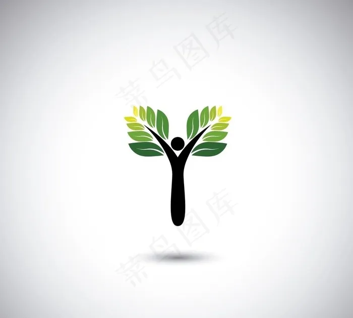 生态标志抽象树图片eps,ai矢量模版下载