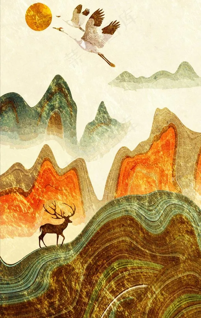 抽象装饰画图片(4724X7120(DPI:150))psd模版下载