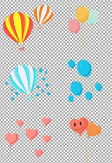 手绘可爱彩色气球热气球图片