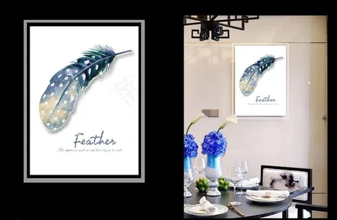 装饰画北欧羽毛图片
