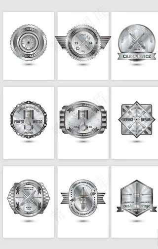 银质光泽奖章矢量素材图片