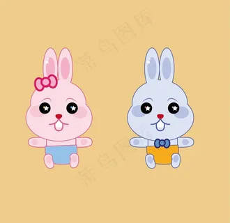 卡通兔子 卡通情侣兔子 吉祥物图片