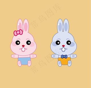 卡通兔子 卡通情侣兔子 吉祥物图片
