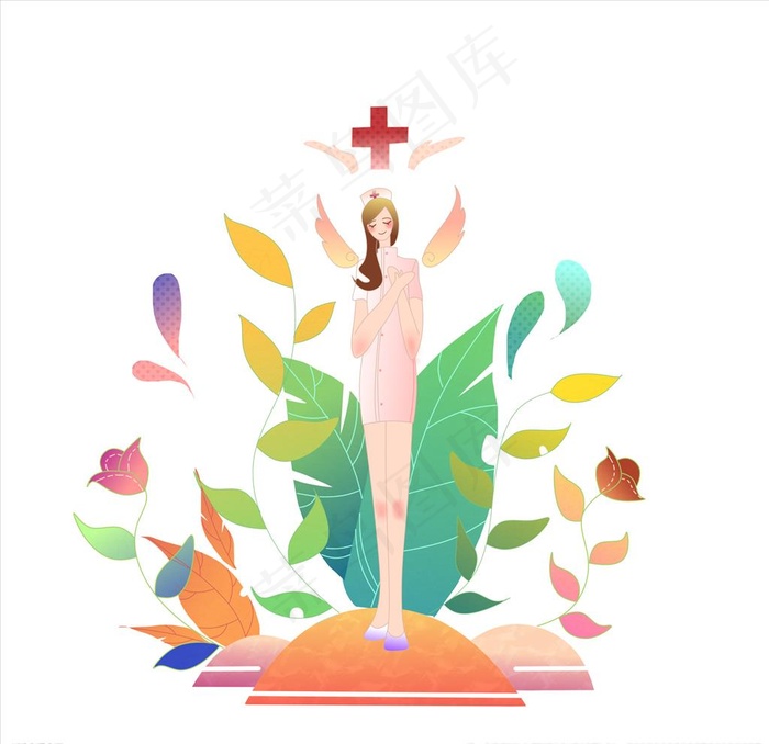 护士人物图片psd模版下载