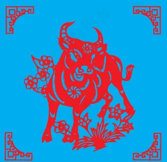 牛剪纸图片