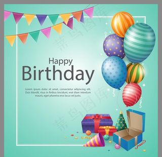 生日背景 生日派对 生日气球图片