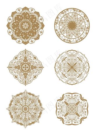 中式古风古典雅致矢量纹样背景图片