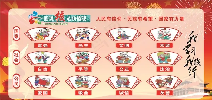图说*核心价值观图片(210X297)cdr矢量模版下载