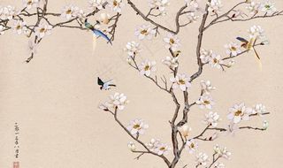 植物花鸟中国风中式传统装饰画图图片