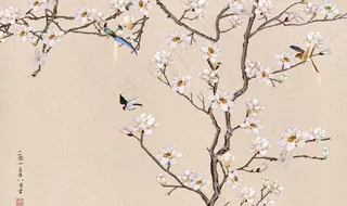 植物花鸟中国风中式传统装饰画图图片