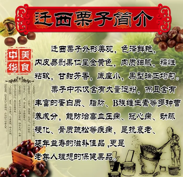 迁西栗子简介展板图片(3150X3150(DPI:100))psd模版下载