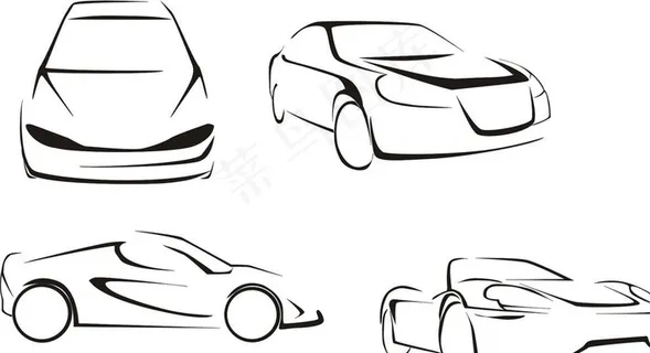 汽车线条图图片