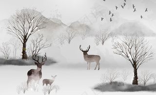 欧式背景墙图片