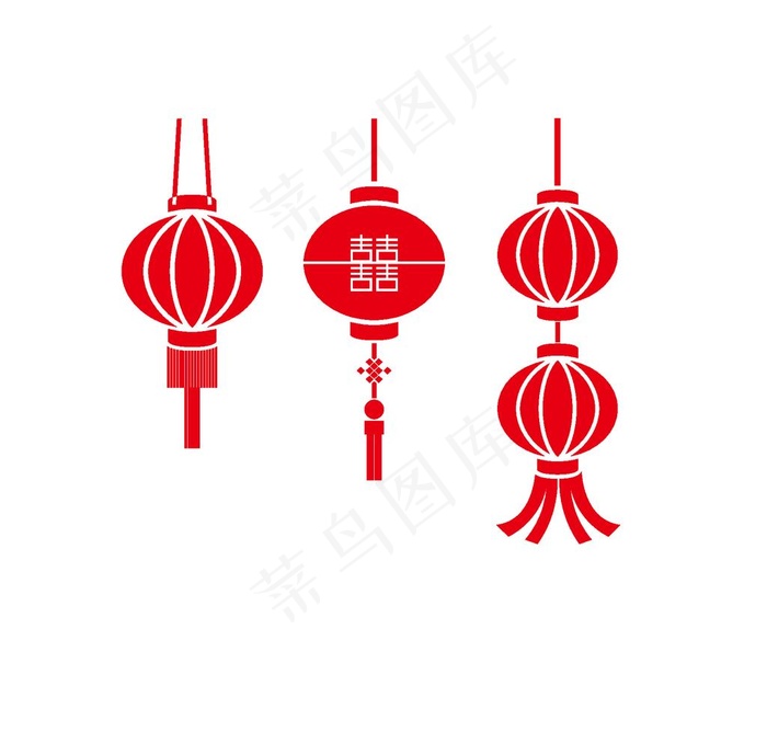 大红灯笼图片ai矢量模版下载