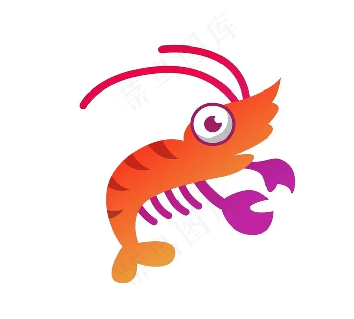 卡通虾图片eps,ai矢量模版下载