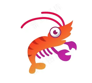 卡通虾图片