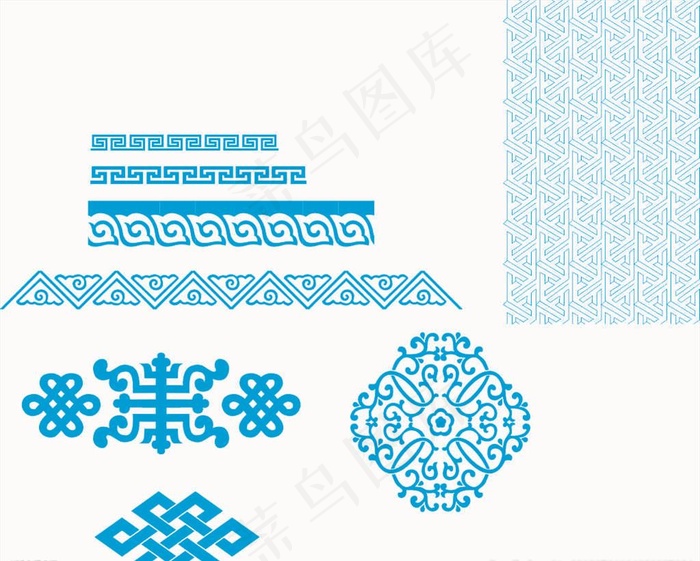 蒙古花纹图片cdr矢量模版下载