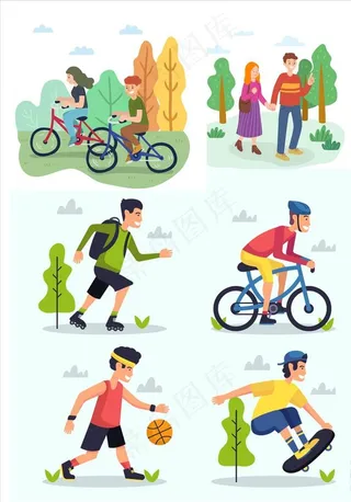 手绘户外运动骑车图片