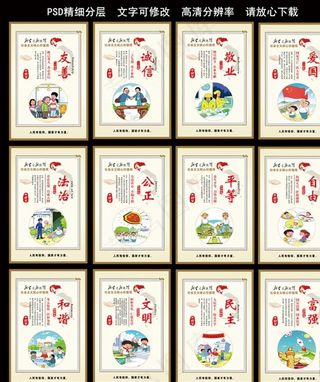 核心价值观展板图片