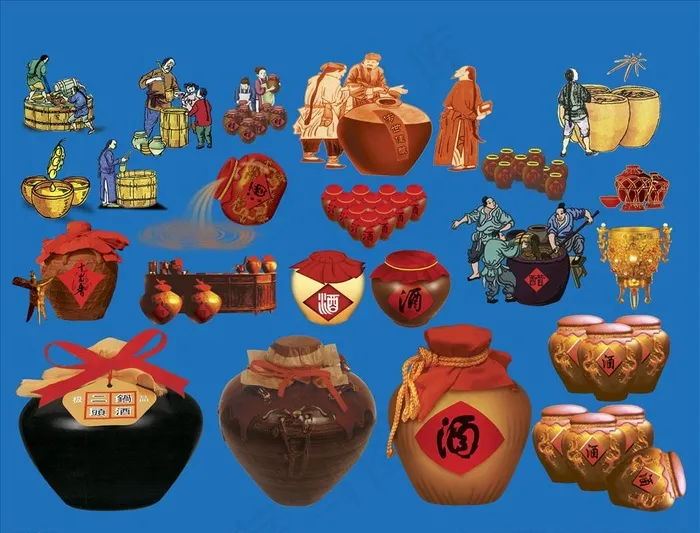 酒坛图片(3946X3197(DPI:300))psd模版下载